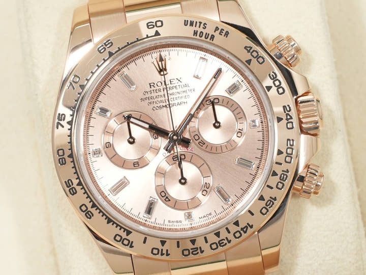 Pre-owned Rolex Daytona Ref. 116505A Everose Gold with Pink Diamond Dial (11 Diamonds) aafq4t26