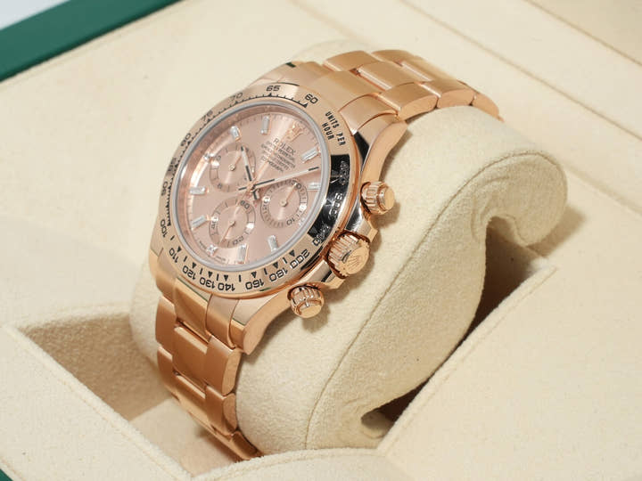 Pre-owned Rolex Daytona Ref. 116505A Everose Gold with Pink Diamond Dial (11 Diamonds) aafq4t26