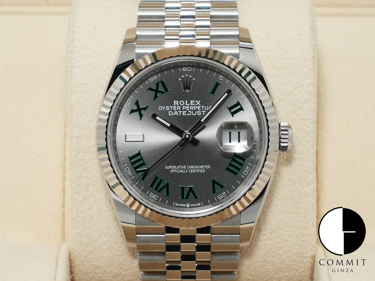 Rolex Datejust 36 Ref. 126234 Stainless Steel/White Gold Slate Roman Dial Jubilee Bracelet Excellent Condition haj23jkh