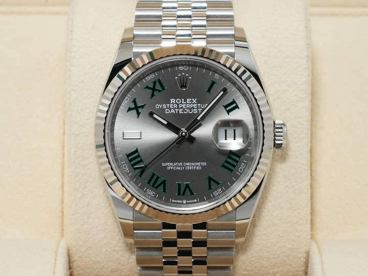 Rolex Datejust 36 Ref. 126234 Stainless Steel/White Gold Slate Roman Dial Jubilee Bracelet Excellent Condition haj23jkh
