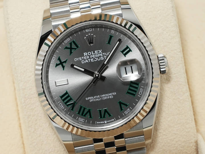 Rolex Datejust 36 Ref. 126234 Stainless Steel/White Gold Slate Roman Dial Jubilee Bracelet Excellent Condition haj23jkh