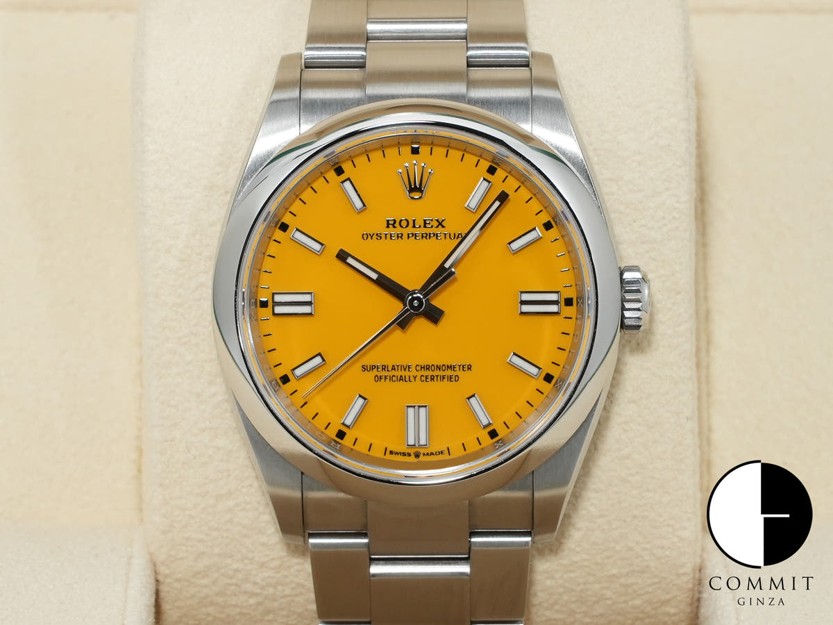 ロレックス オイスターパーペチュアル36 Ref.126000 ステンレススチール イエロー文字盤 美品 atbq22oq