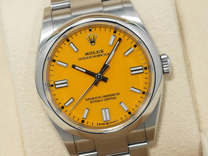 ロレックス オイスターパーペチュアル36 Ref.126000 ステンレススチール イエロー文字盤 美品 atbq22oq