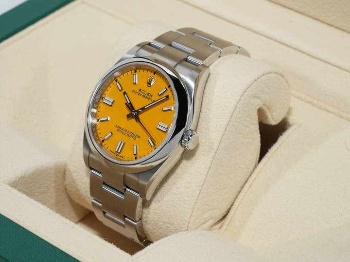 ロレックス オイスターパーペチュアル36 Ref.126000 ステンレススチール イエロー文字盤 美品 atbq22oq