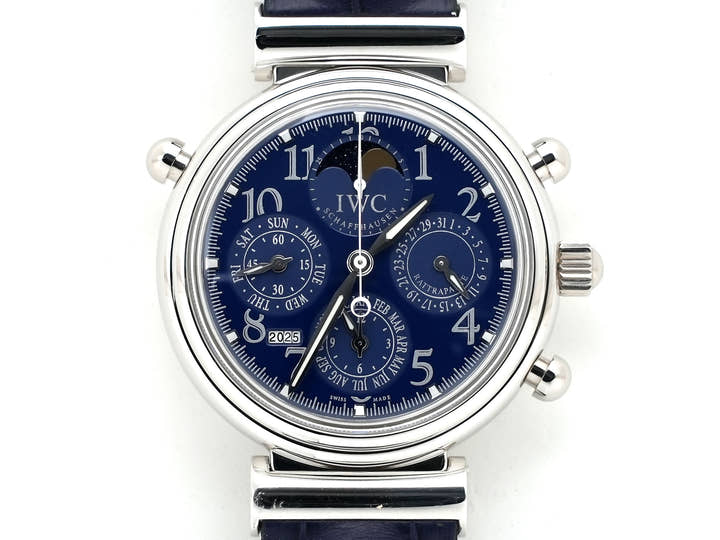 IWC ダ・ヴィンチ パーペチュアルカレンダー クロノグラフ ラトラパンテ Ref.3754 プラチナ ブルー文字盤 美中古 nrh5xu58
