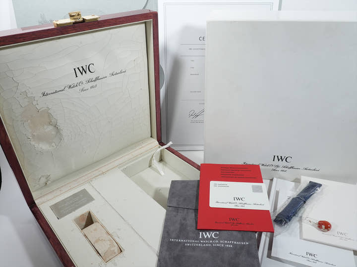 IWC ダ・ヴィンチ パーペチュアルカレンダー クロノグラフ ラトラパンテ Ref.3754 プラチナ ブルー文字盤 美中古 nrh5xu58