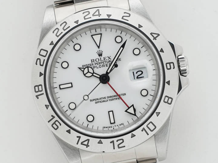 ロレックス エクスプローラーII Ref.16570 ステンレススチール ホワイト文字盤 オイスターブレスレット 中古 91PFH3L8