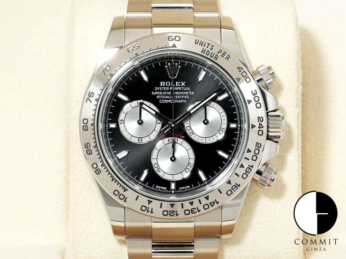 ロレックス デイトナ Ref.126509 ホワイトゴールド ブライトブラックxスチール文字盤 美品 h9emcc9o