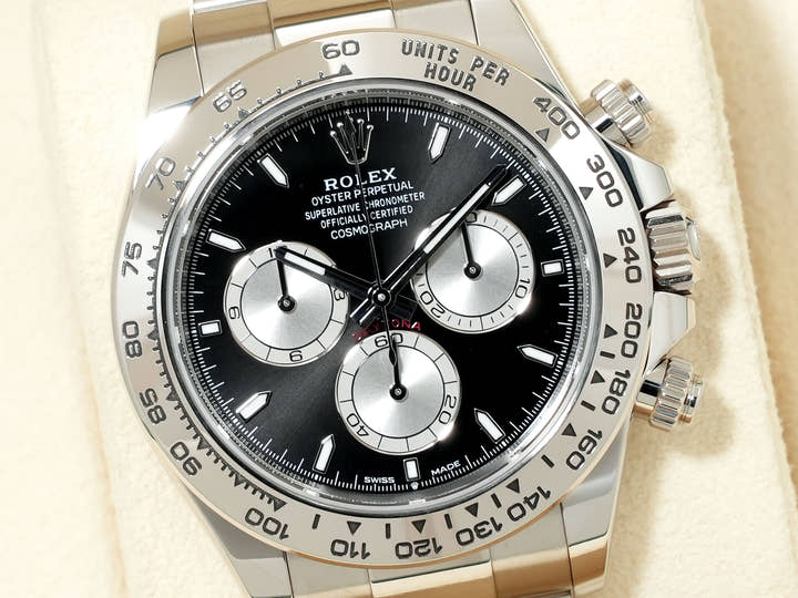 ロレックス デイトナ Ref.126509 ホワイトゴールド ブライトブラックxスチール文字盤 美品 h9emcc9o