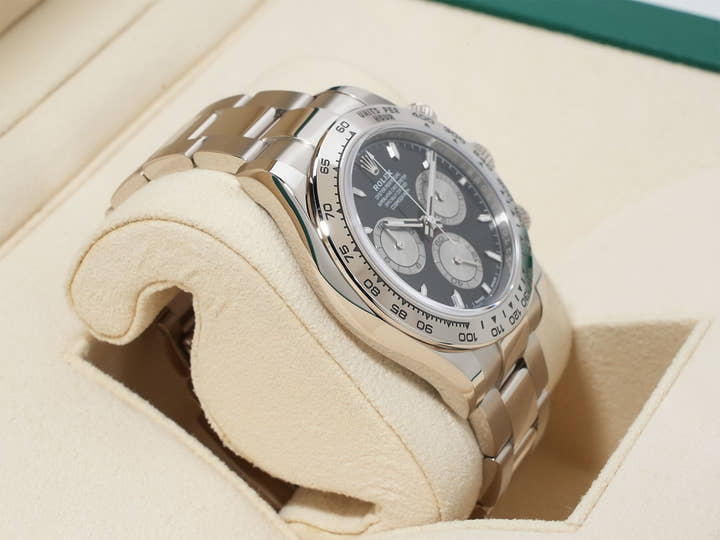 ロレックス デイトナ Ref.126509 ホワイトゴールド ブライトブラックxスチール文字盤 美品 h9emcc9o