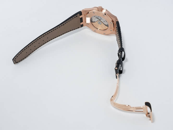 Audemars Piguet Royal Oak Ref. 15400OR.OO.D002CR.01 Pink Gold Black Dial Pre-owned kk9pfqiv