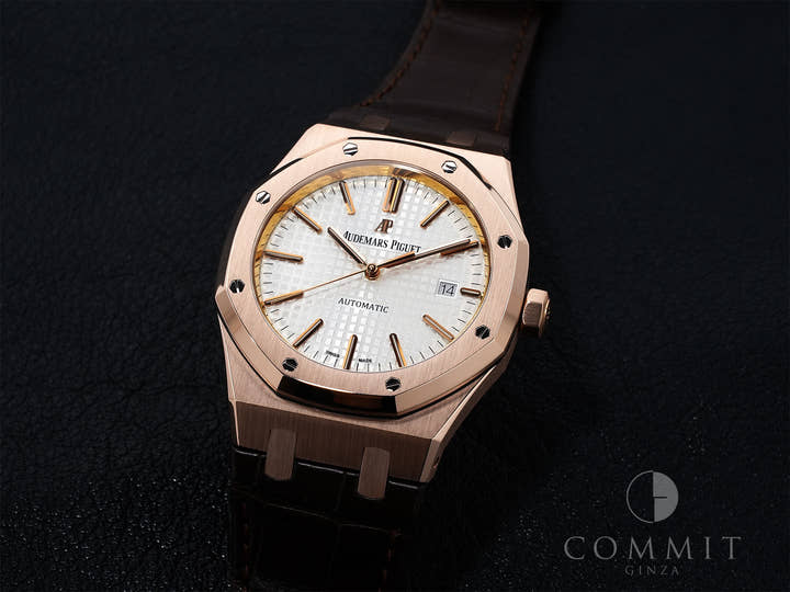 Audemars Piguet Royal Oak Ref. 15400OR.OO.D088CR.01 Pink Gold Silver Dial Excellent Condition vot58uh9