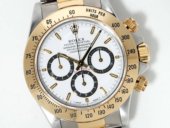 ロレックス デイトナ エルプリメロ Ref.16523 ステンレススチール/イエローゴールド ホワイト文字盤 中古 mb9ebf3n