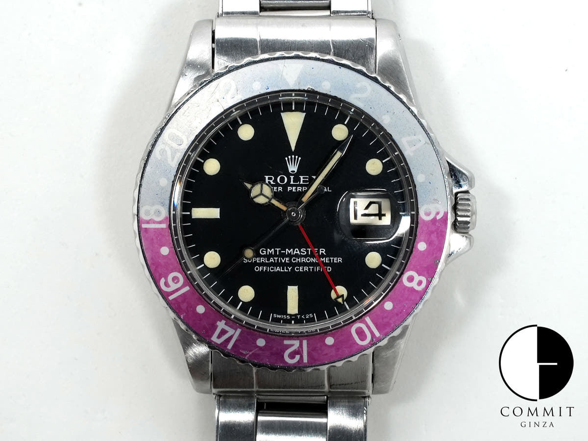 ロレックス GMTマスター Ref.1675 ステンレススチール ブラック文字盤 オイスターブレスレット 中古 nn56qkee