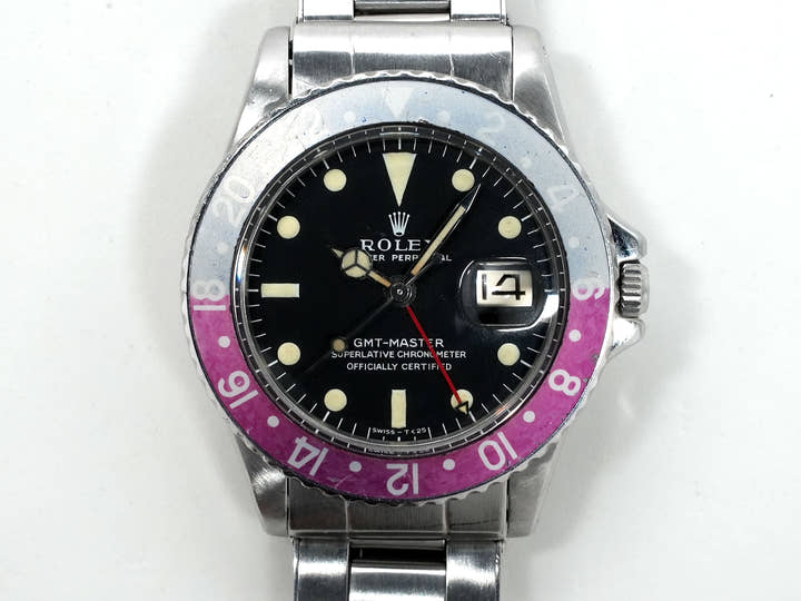 ロレックス GMTマスター Ref.1675 ステンレススチール ブラック文字盤 オイスターブレスレット 中古 nn56qkee