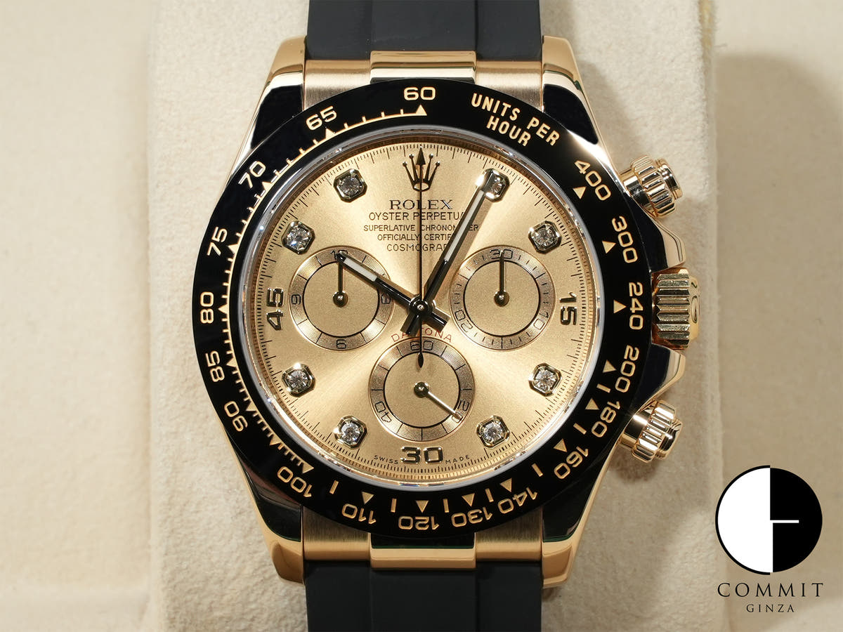 ロレックス デイトナ Ref.116518LNG イエローゴールド シャンパンx8Pダイヤ文字盤 美中古 8g9cu8n4