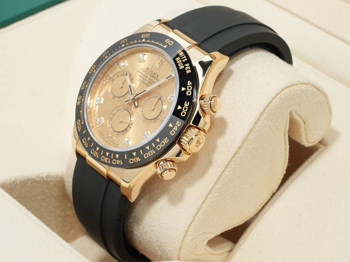 ロレックス デイトナ Ref.116518LNG イエローゴールド シャンパンx8Pダイヤ文字盤 美中古 8g9cu8n4