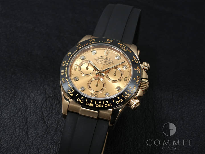 ロレックス デイトナ Ref.116518LNG イエローゴールド シャンパンx8Pダイヤ文字盤 美中古 8g9cu8n4