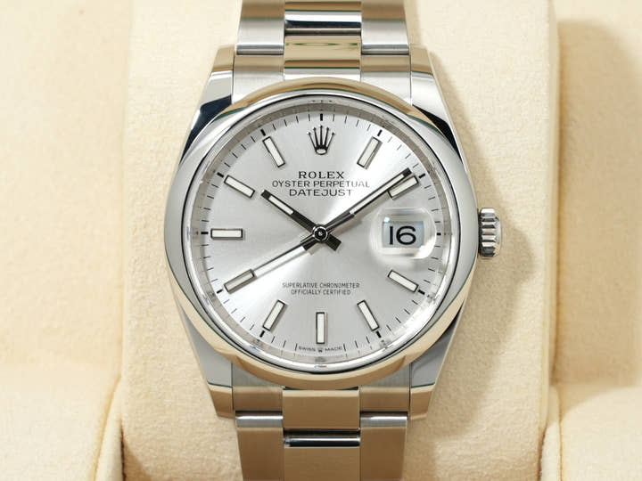 Rolex Datejust 36 Ref. 126200 Stainless Steel Silver Dial Oyster Bracelet Excellent Condition 9ipwviad