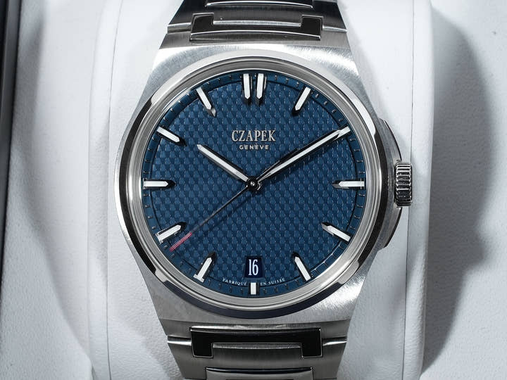 チャペック アンタークティック パサージュ ドゥ ドレーク Ref.- ステンレススチール ディープブルー文字盤 美中古 tah4oz72
