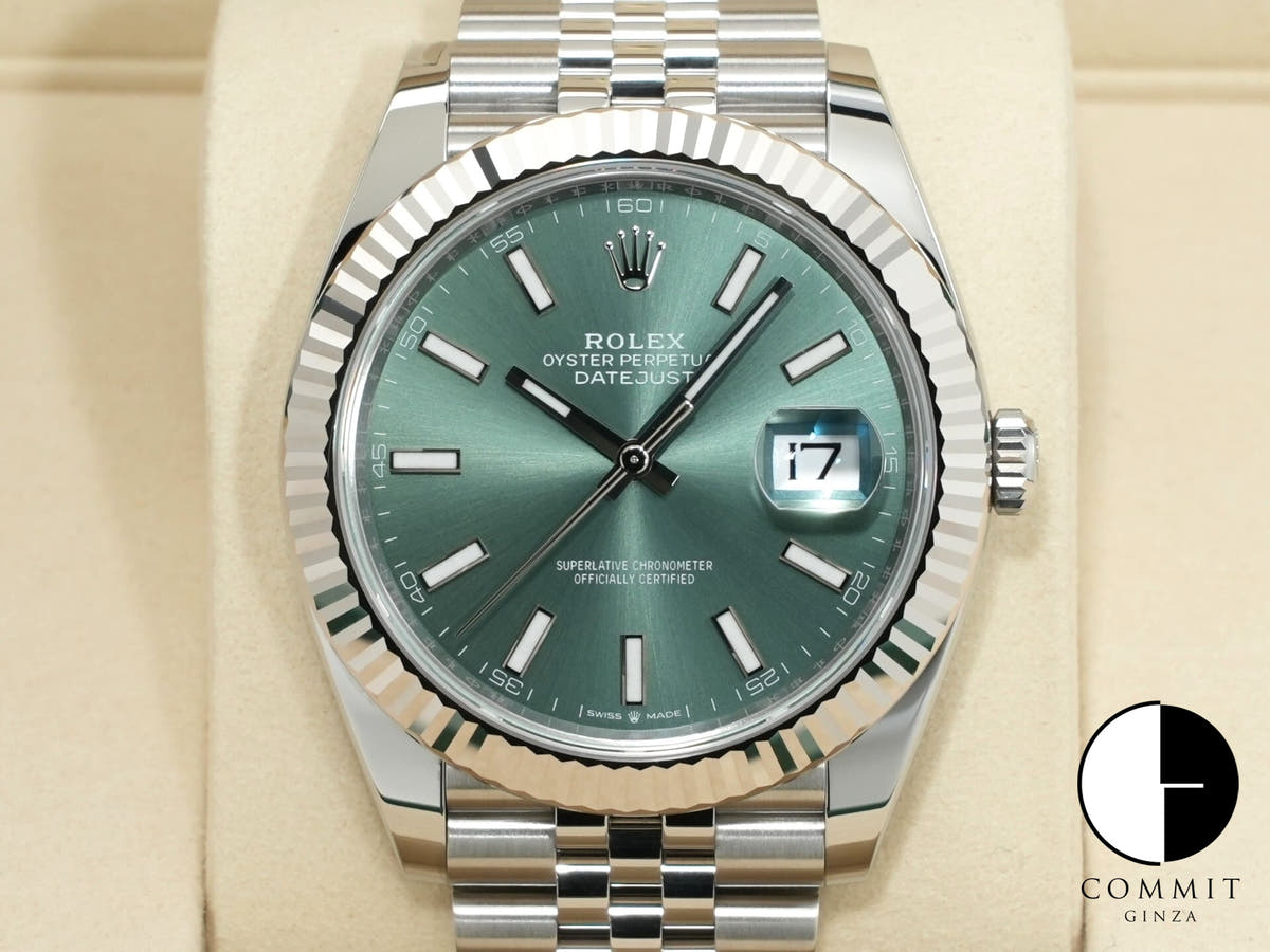 ロレックス デイトジャスト41 Ref.126334 ステンレススチール/ホワイトゴールド ミントグリーン文字盤 ジュビリーブレスレット 未使用 ovzbjhet