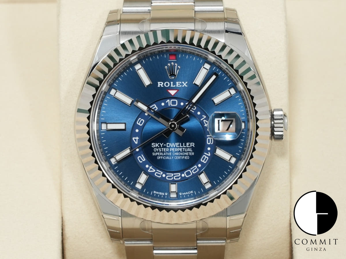 ロレックス スカイドゥエラー Ref.336934 ステンレススチール/ホワイトゴールド ブルー文字盤 オイスターブレスレット 未使用 t6v27hpj