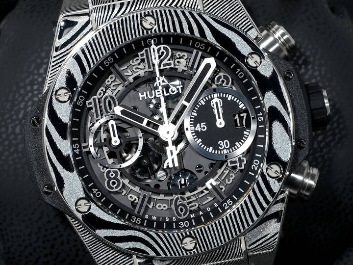 ウブロ ビッグバン ウニコ グルメ Ref.441.DS.1170.NR.GAS22 ダマスカス鋼 スケルトン文字盤 未使用 5ksesph3