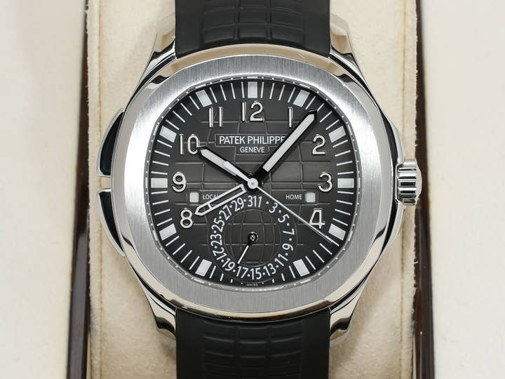 パテックフィリップ アクアノート トラベルタイム Ref.5164A-001 ステンレススチール ブラック文字盤 中古 kcpafj2t