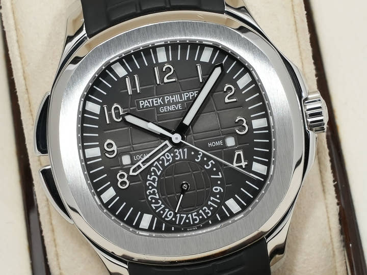 パテックフィリップ アクアノート トラベルタイム Ref.5164A-001 ステンレススチール ブラック文字盤 中古 kcpafj2t