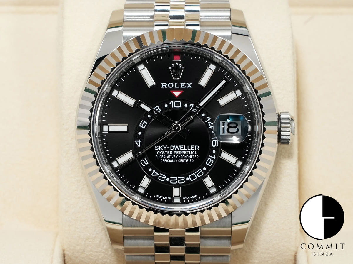 ロレックス スカイドゥエラー Ref.336934 ステンレススチール/ホワイトゴールド ブラック文字盤 ジュビリーブレスレット 中古 isuruare