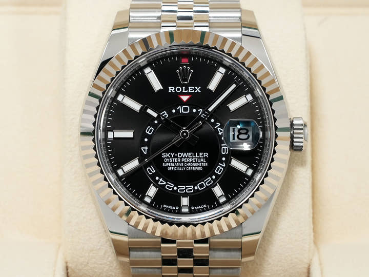 ロレックス スカイドゥエラー Ref.336934 ステンレススチール/ホワイトゴールド ブラック文字盤 ジュビリーブレスレット 中古 isuruare