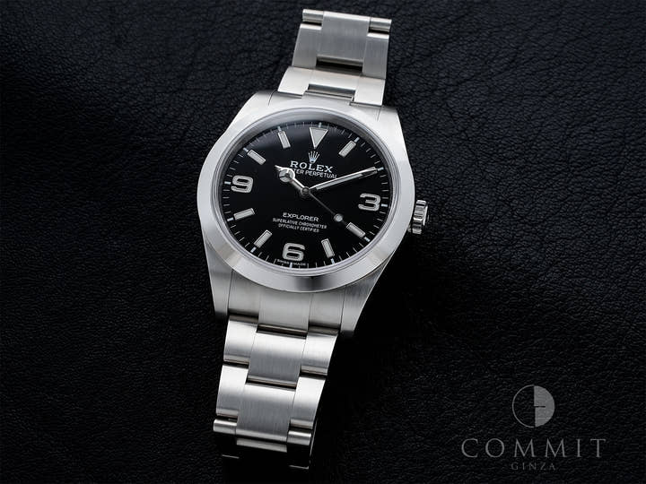 Rolex Explorer I Ref. 214270 Stainless Steel Black Dial Oyster Bracelet Excellent Condition vforwocb