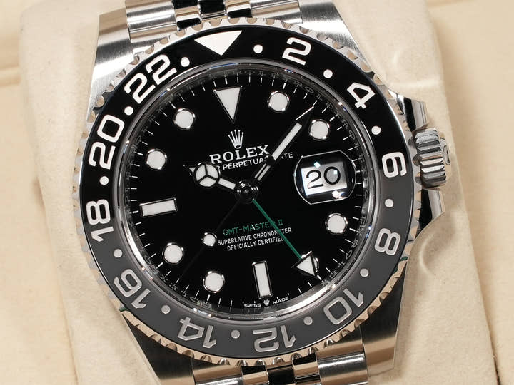 Rolex GMT-Master II Ref. 126710GRNR Stainless Steel Black Dial Jubilee Bracelet Unused pd2vu57u