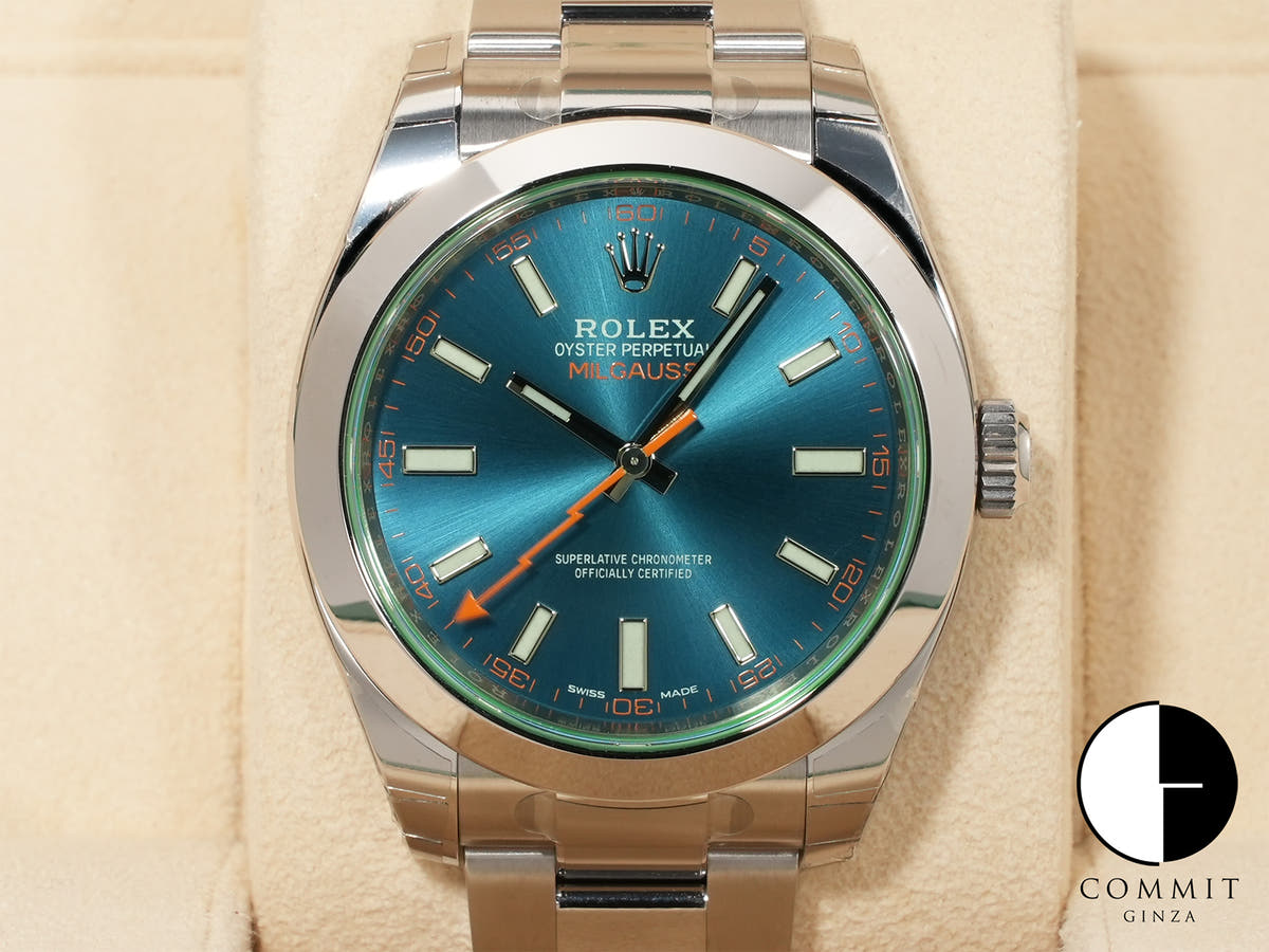 Rolex Milgauss Ref. 116400GV Stainless Steel Z-Blue Dial Unused 89xw8n8w