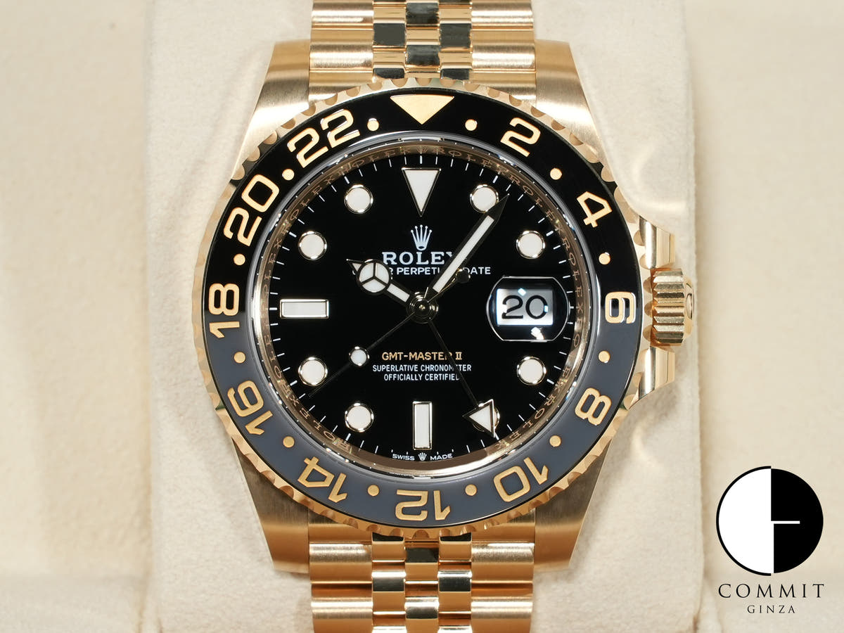 Rolex GMT-Master II Ref. 126718GRNR Yellow Gold with Black Dial and Jubilee Bracelet, Excellent Condition grwmzih7