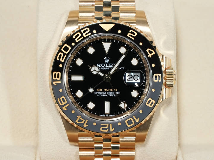 Rolex GMT-Master II Ref. 126718GRNR Yellow Gold with Black Dial and Jubilee Bracelet, Excellent Condition grwmzih7