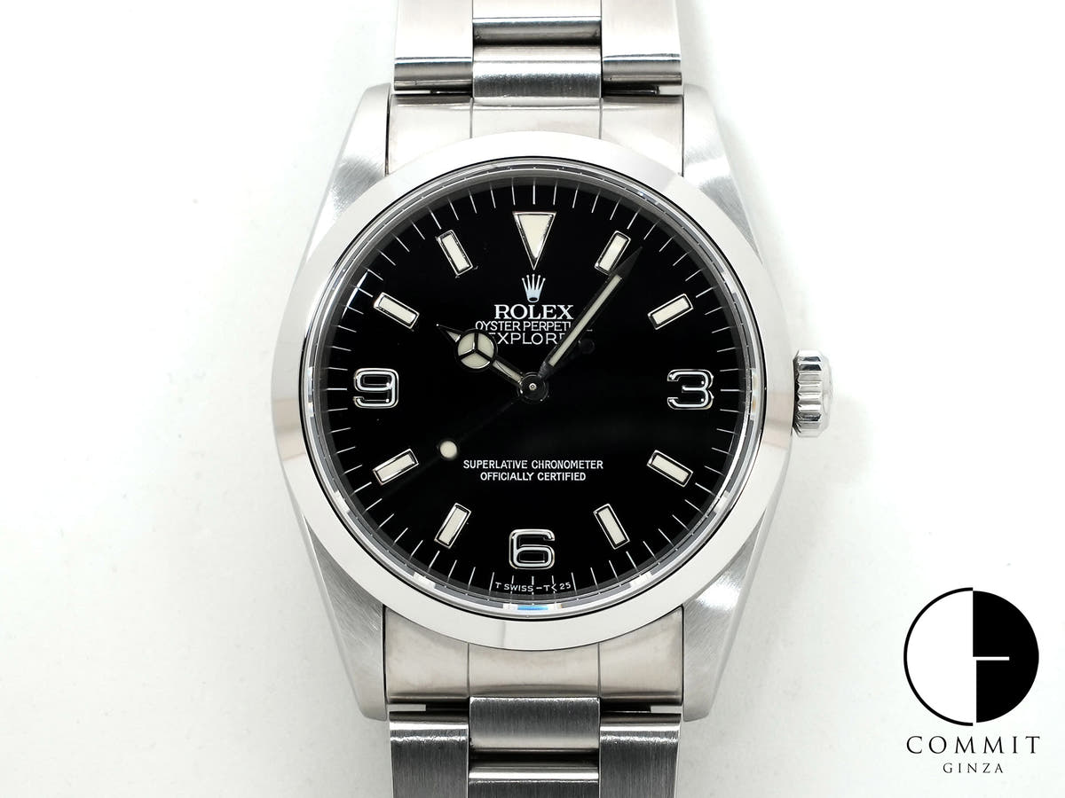 Pre-owned Rolex Explorer I Ref. 14270 Stainless Steel Black Dial Oyster Bracelet 9dhbwgie