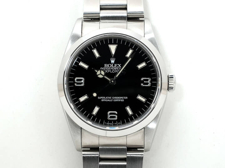 Pre-owned Rolex Explorer I Ref. 14270 Stainless Steel Black Dial Oyster Bracelet 9dhbwgie