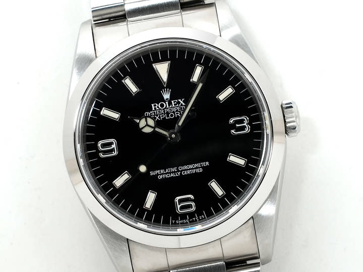 Pre-owned Rolex Explorer I Ref. 14270 Stainless Steel Black Dial Oyster Bracelet 9dhbwgie