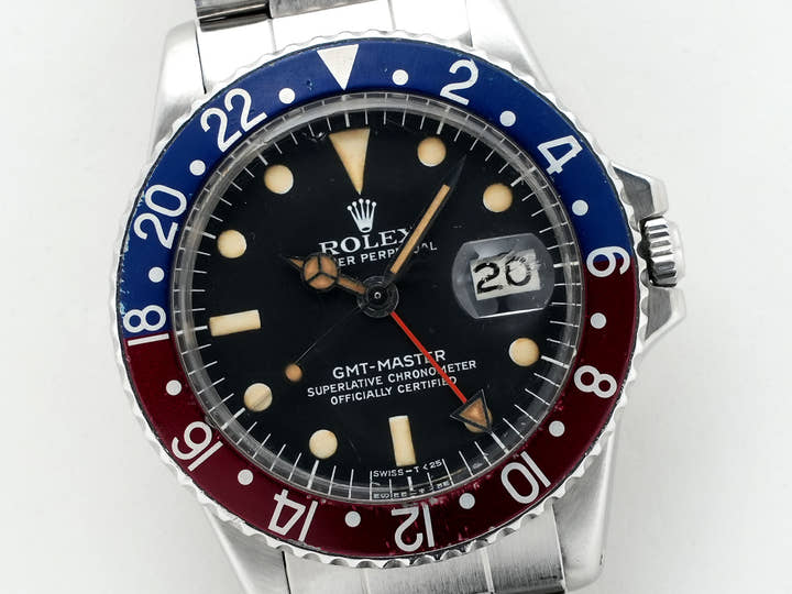 Pre-owned Rolex GMT-Master Ref. 1675 Stainless Steel Black Dial Oyster Bracelet t3mfchvm