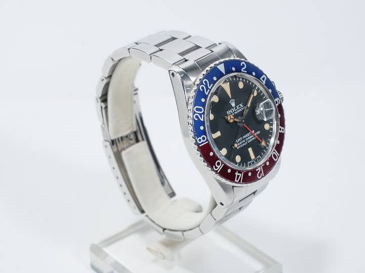 Pre-owned Rolex GMT-Master Ref. 1675 Stainless Steel Black Dial Oyster Bracelet t3mfchvm