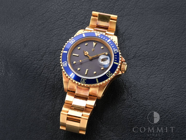 ロレックス サブマリーナー デイト Ref.16808 イエローゴールド ブルー文字盤 中古 zn9gjetq