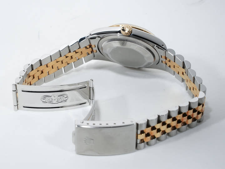 ロレックス デイトジャスト36 TIFFANY Wネーム Ref.16233 ステンレススチール/イエローゴールド シャンパン文字盤 中古 4nn7yapc