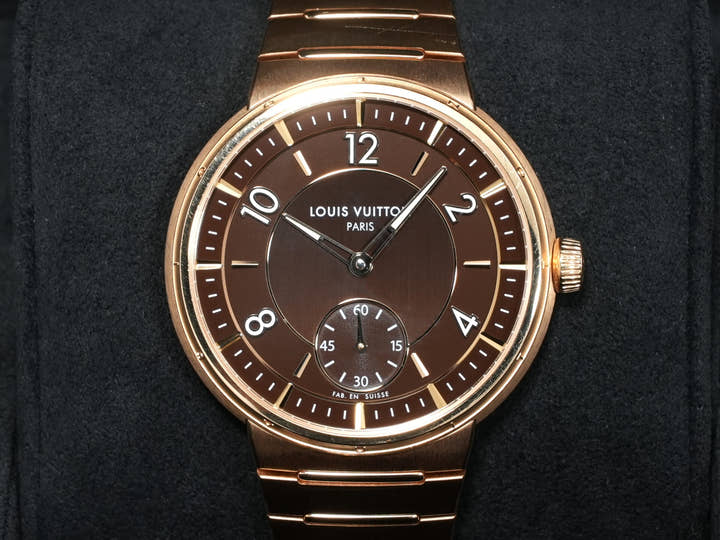 ルイヴィトン タンブール オトマティック Ref.W1PG10 ローズゴールド ブラウン文字盤 中古 idshb8yp