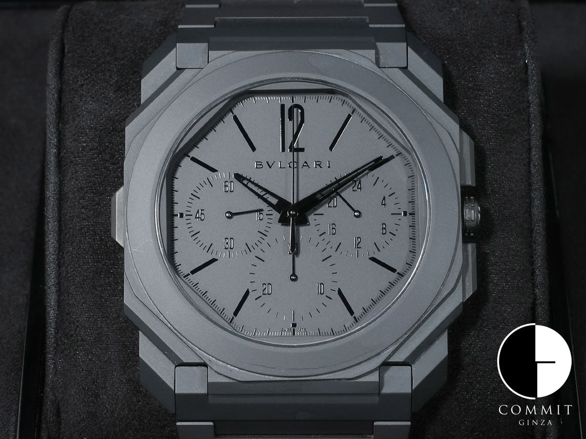ブルガリ オクト フィニッシモ クロノグラフ GMT Ref.103278 セラミック ブラック文字盤 美品 b6s6g45z