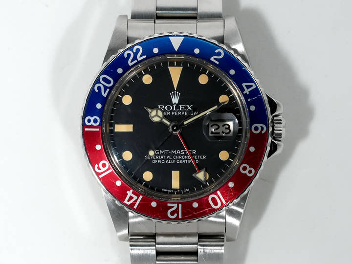 ロレックス GMTマスター Ref.16750 ステンレススチール ブラック文字盤 オイスターブレスレット 中古 vcvpo68r