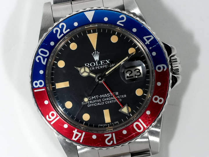 ロレックス GMTマスター Ref.16750 ステンレススチール ブラック文字盤 オイスターブレスレット 中古 vcvpo68r