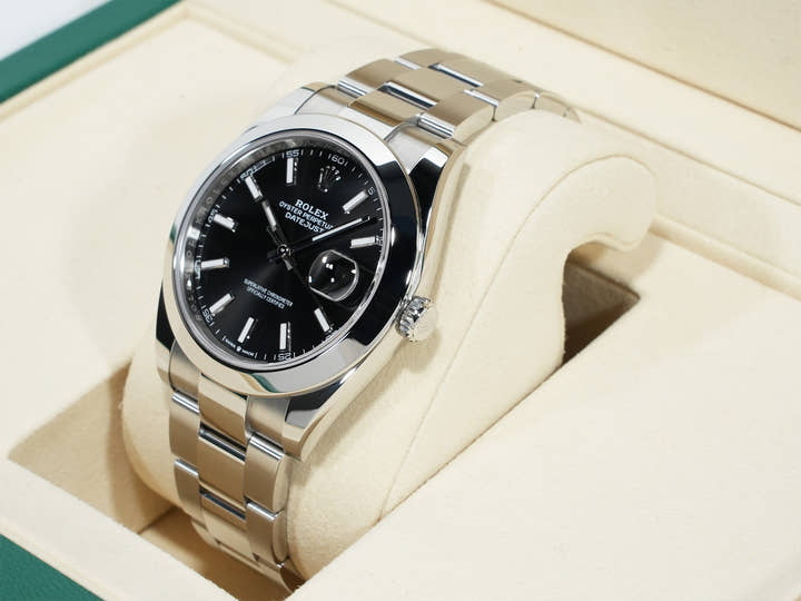 ロレックス デイトジャスト41 Ref.126300 ステンレススチール ブラック文字盤 オイスターブレスレット 美品 rz68jjt3