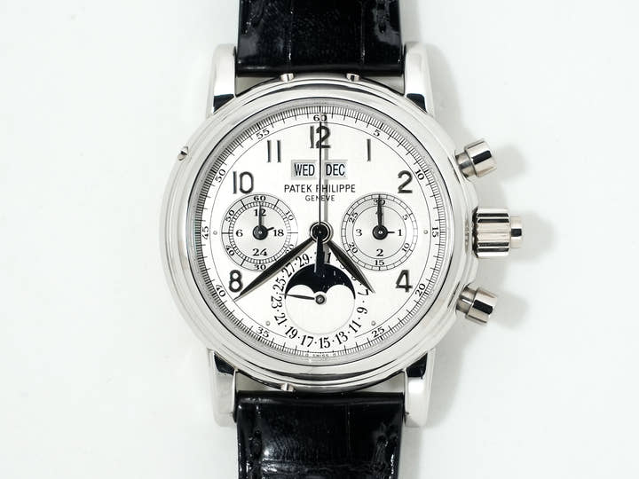 パテックフィリップ パーペチュアルカレンダー スプリットセコンド クロノグラフ Ref.5004P-021 プラチナ シルバー文字盤 美品 p8vxee69