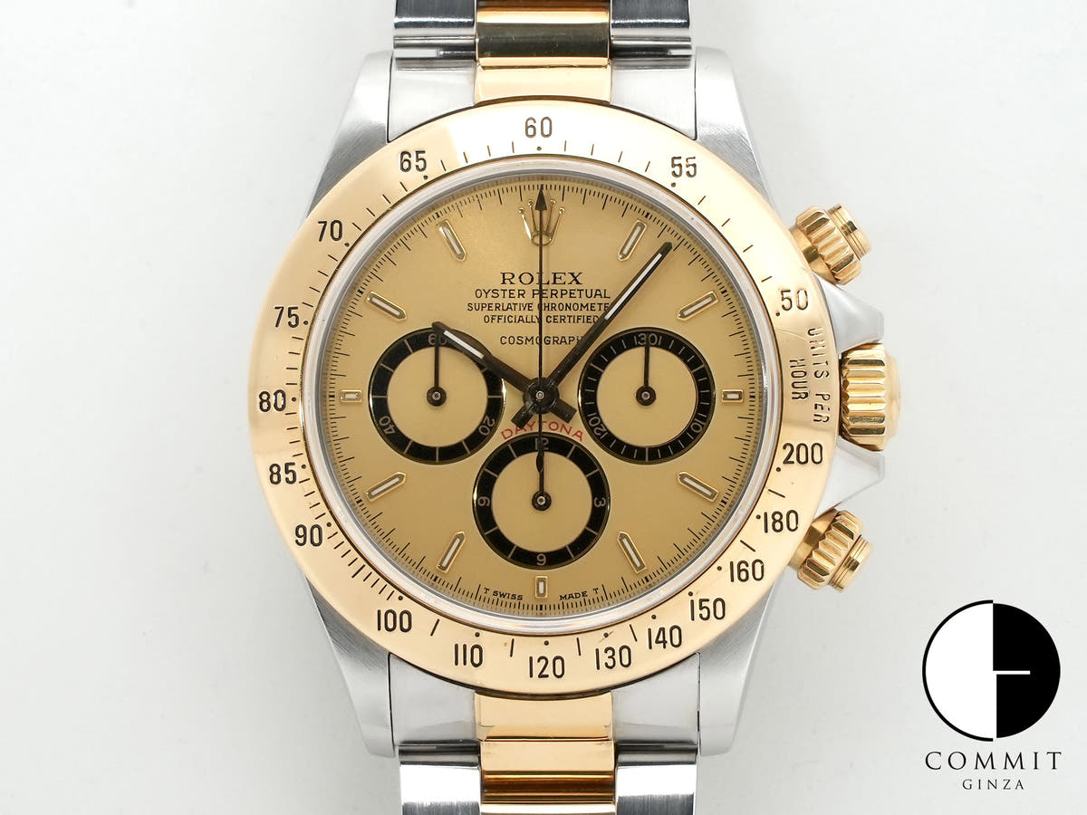 ロレックス デイトナ エルプリメロ Ref.16523 ステンレススチール/イエローゴールド シャンパン文字盤 中古 bg4pssat